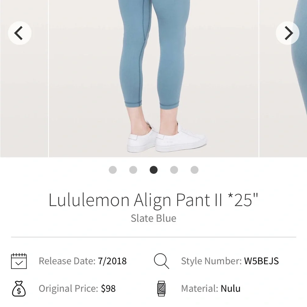 lululemon align leggings size 8 blue slate - Picture 2 of 11